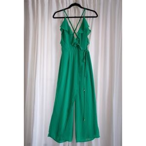 Green formal jumpsuit | M